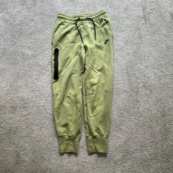 Nike Sportswear Tech Fleece Joggers Olive Green Black Tapered Leg Men's M - Picture 1 of 6